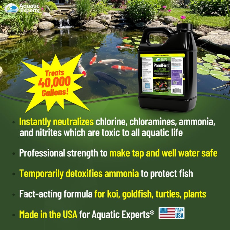 Aquatic Experts PondFirst Pond Water Conditioner - Concentrated Instant Dechlorinator for Fish Ponds, Makes Water Safe for Koi and Goldfish, Made in The USA, Aquatic Experts (Liquid - 2 Liters) - Image 2